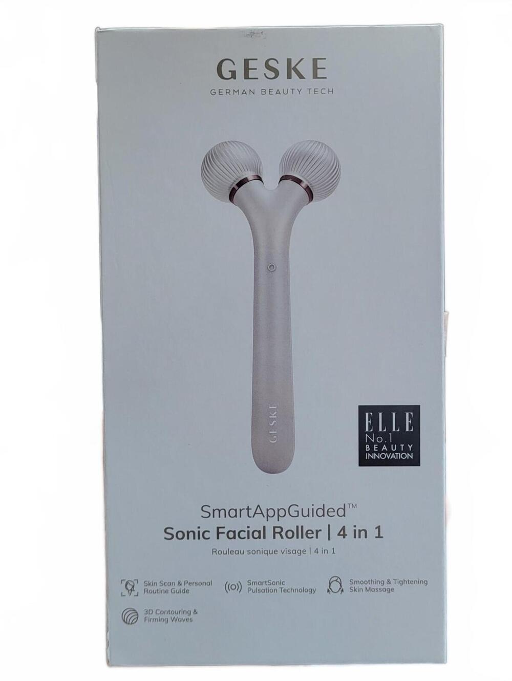 GESKE SmartAppGuided Sonic Facial Roller 4 in 1 - German Beauty Tech, Skin Care,